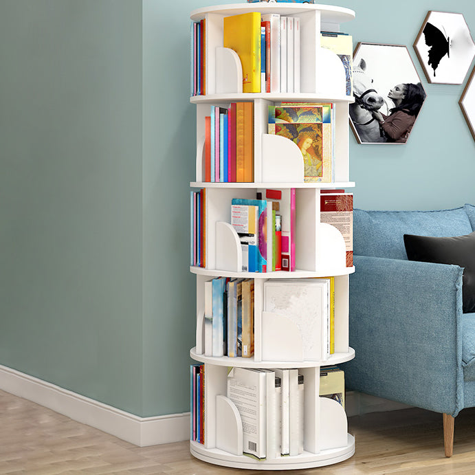 Modern Artificial Wood Bookcase Cylinder Bookshelf for Home Office