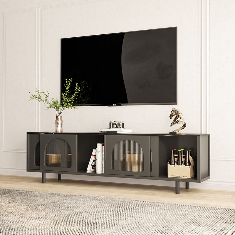Modern Style TV Stand Stone Enclosed Storage TV Console with 4-Door