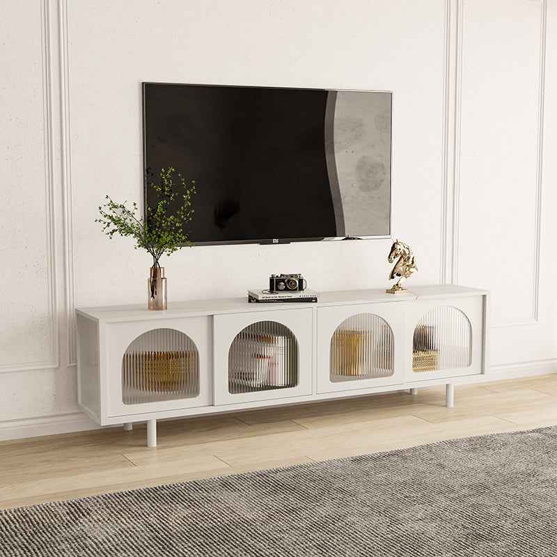 Modern Style TV Stand Stone Enclosed Storage TV Console with 4-Door
