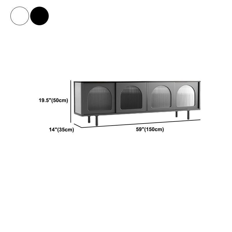 Modern Style TV Stand Stone Enclosed Storage TV Console with 4-Door