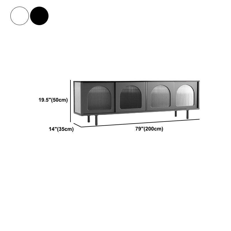 Modern Style TV Stand Stone Enclosed Storage TV Console with 4-Door