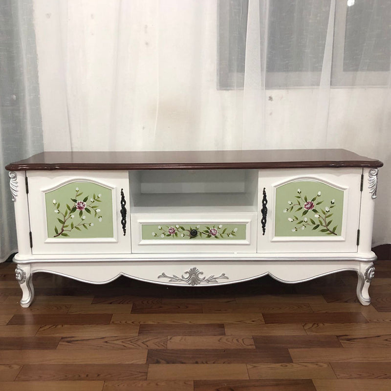 Traditional Solid Wood TV Console Home Enclosed Storage TV Cabinet