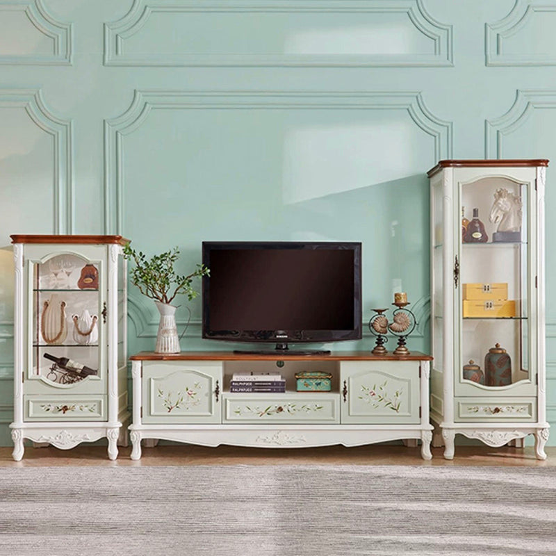 Traditional Solid Wood TV Console Home Enclosed Storage TV Cabinet