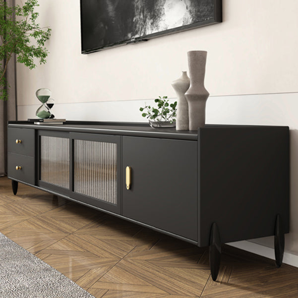 Traditional TV Stand with Drawers Rubberwood TV Media Console