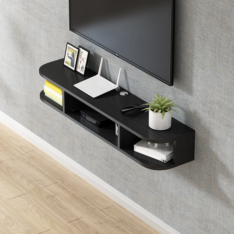 Modern Wood TV Stand Wall-mounted TV Console with 4 Shelving Space