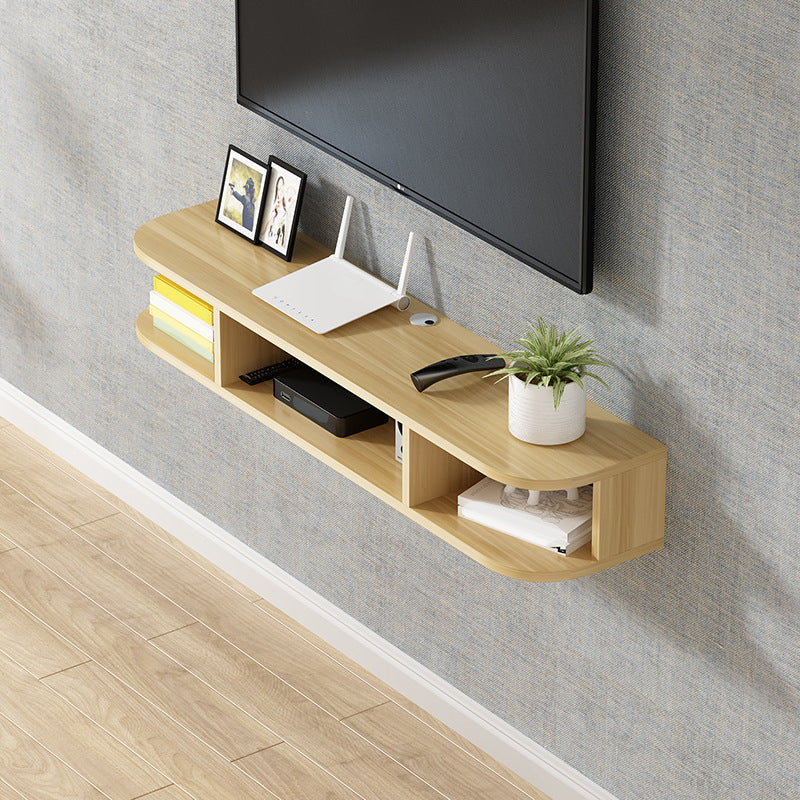 Modern Wood TV Stand Wall-mounted TV Console with 4 Shelving Space