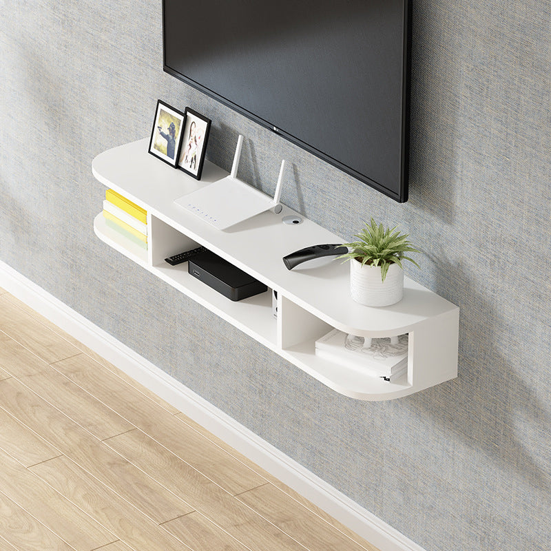 Modern Wood TV Stand Wall-mounted TV Console with 4 Shelving Space