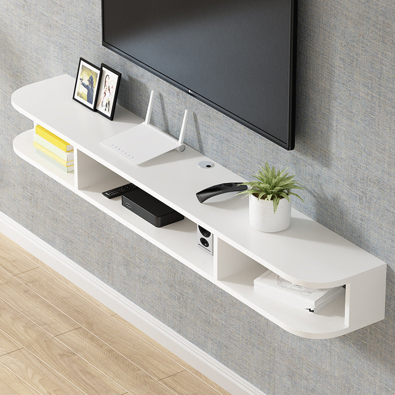 Modern Wood TV Stand Wall-mounted TV Console with 4 Shelving Space