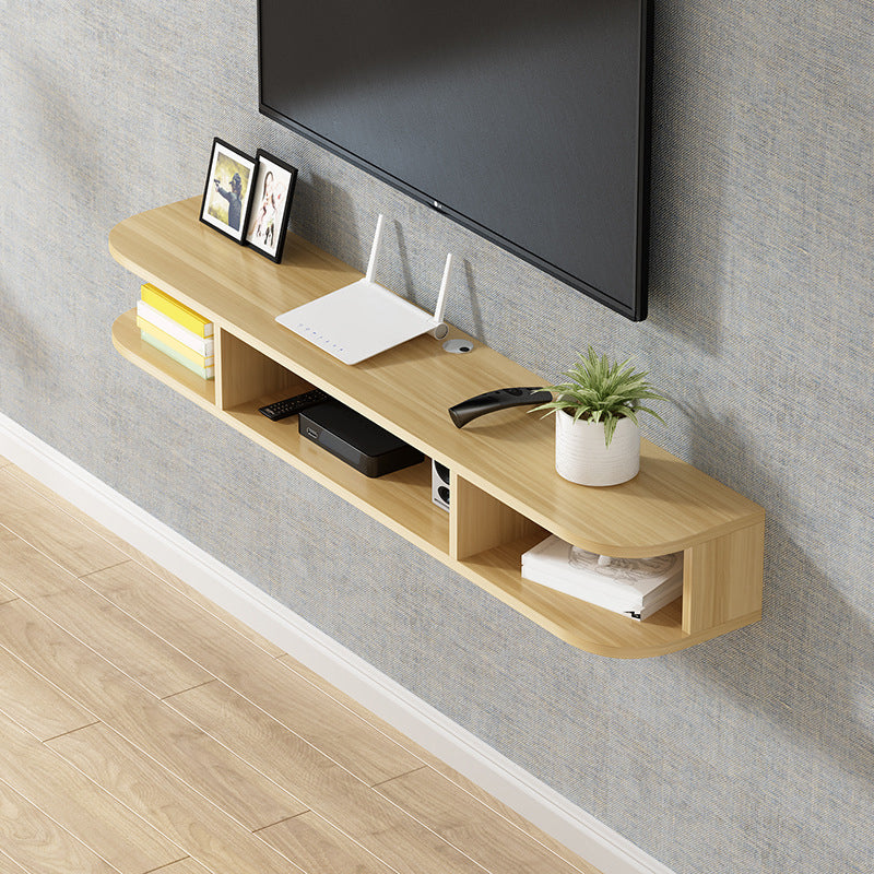 Modern Wood TV Stand Wall-mounted TV Console with 4 Shelving Space