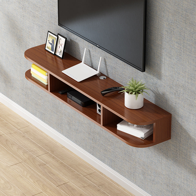 Modern Wood TV Stand Wall-mounted TV Console with 4 Shelving Space