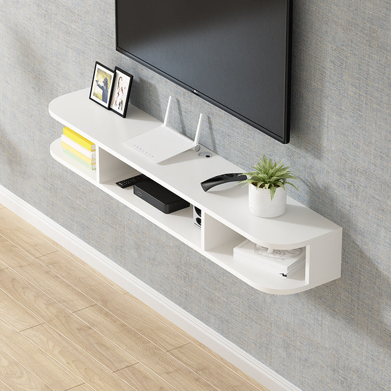 Modern Wood TV Stand Wall-mounted TV Console with 4 Shelving Space