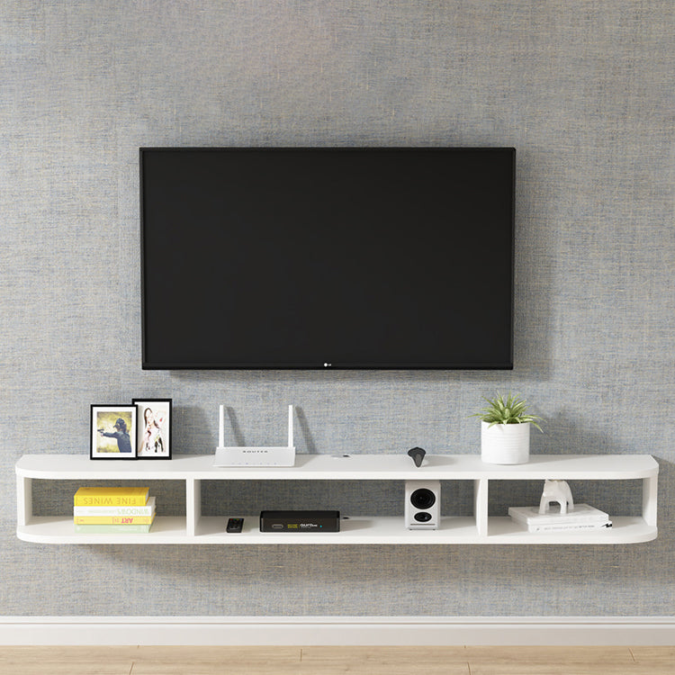 Modern Wood TV Stand Wall-mounted TV Console with 4 Shelving Space