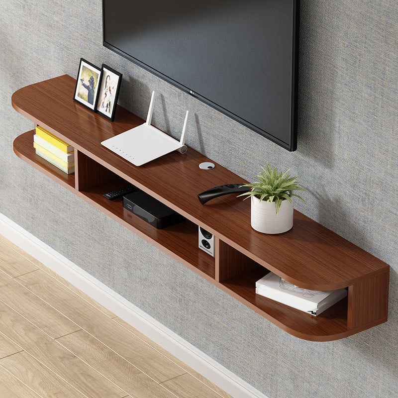 Modern Wood TV Stand Wall-mounted TV Console with 4 Shelving Space