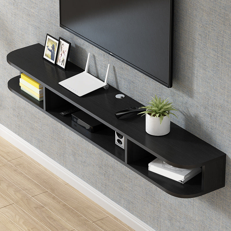 Modern Wood TV Stand Wall-mounted TV Console with 4 Shelving Space