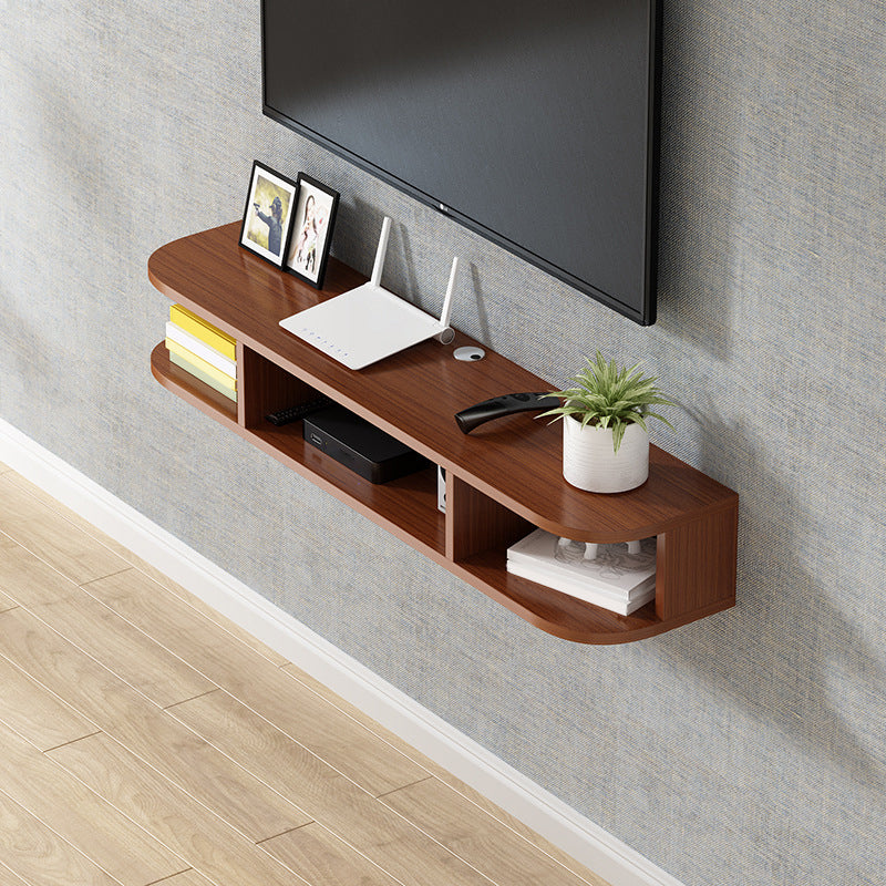 Modern Wood TV Stand Wall-mounted TV Console with 4 Shelving Space