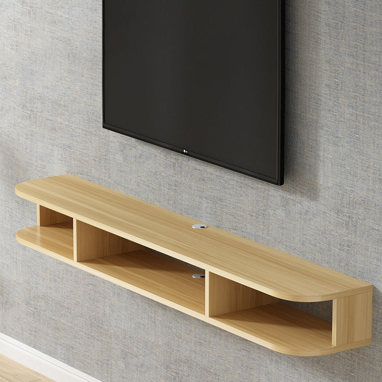 Modern Wood TV Stand Wall-mounted TV Console with 4 Shelving Space