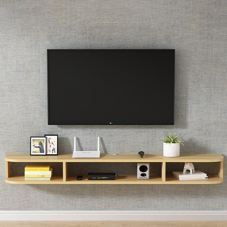 Modern Wood TV Stand Wall-mounted TV Console with 4 Shelving Space