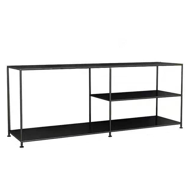 Industrial Style TV Stand Metal Open Storage TV Console with Shelves