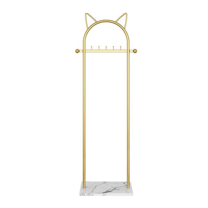 Metal Hall Stand, Hall Tree with Storage Shelf & Hanging Rail, Gold and Black