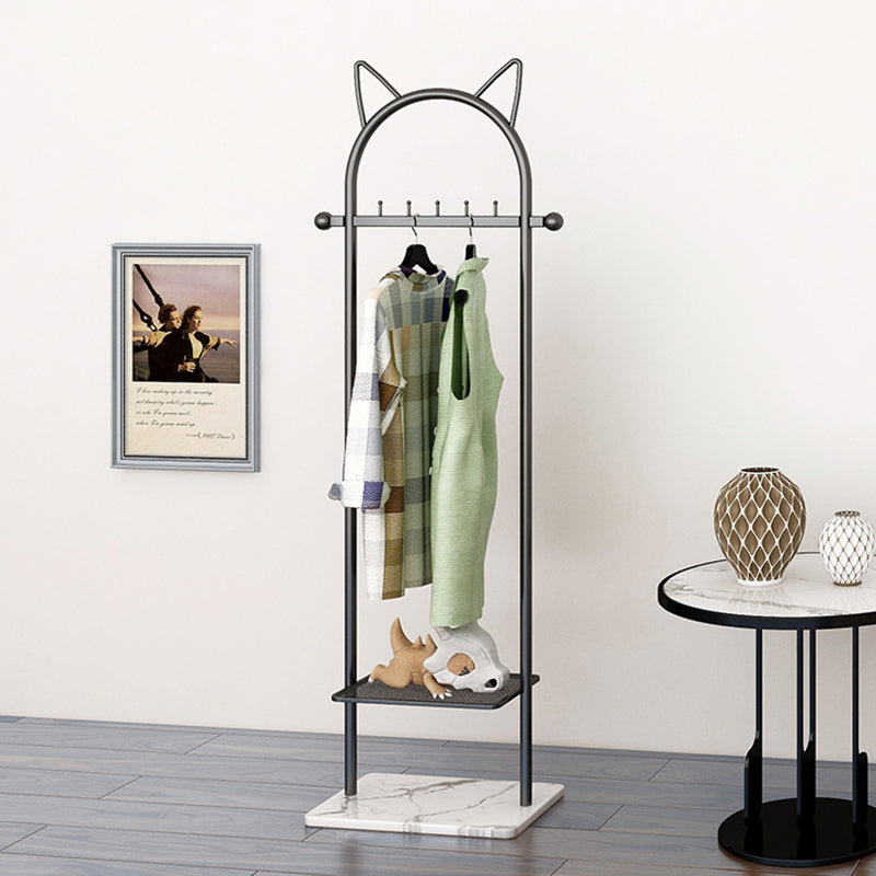 Metal Hall Stand, Hall Tree with Storage Shelf & Hanging Rail, Gold and Black