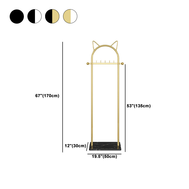 Metal Hall Stand, Hall Tree with Storage Shelf & Hanging Rail, Gold and Black