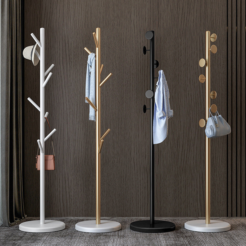 Designer Metal Coat Rack Marble Bottom Coat Rack with Hooks Hall Tree