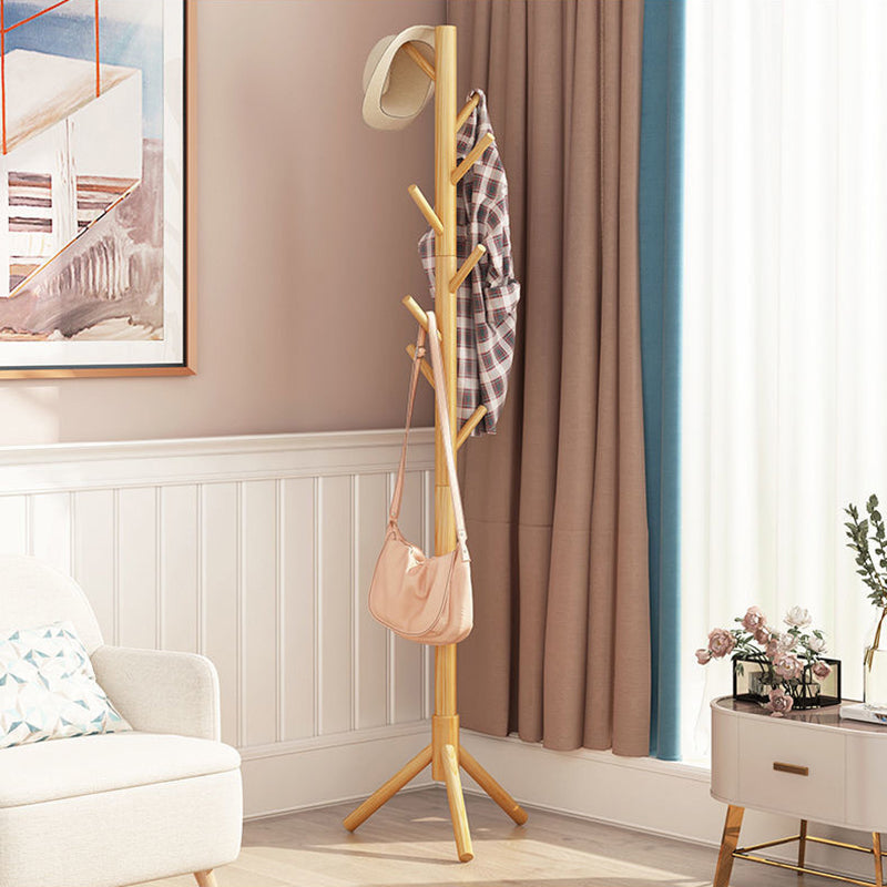 Brown Engineered Wood Hall Tree Entry Hall Tree with Hooks Coat Hanger