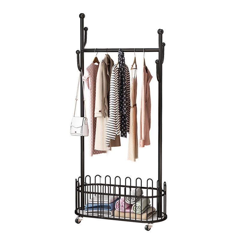 Metal Coat Hanger Entry Hall Tree Storage Bench and Hooks Coat Rack