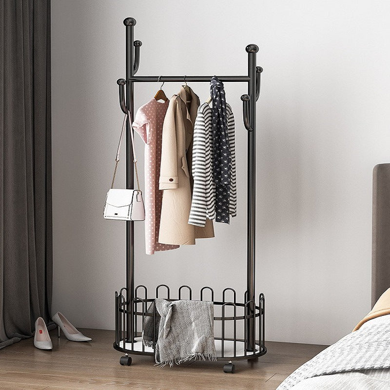 Metal Coat Hanger Entry Hall Tree Storage Bench and Hooks Coat Rack