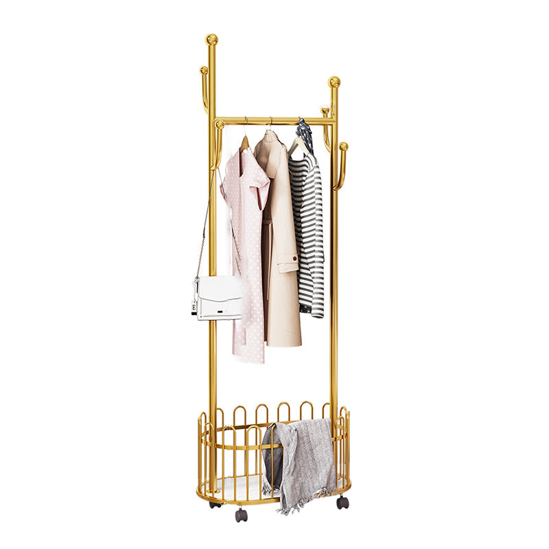 Metal Coat Hanger Entry Hall Tree Storage Bench and Hooks Coat Rack