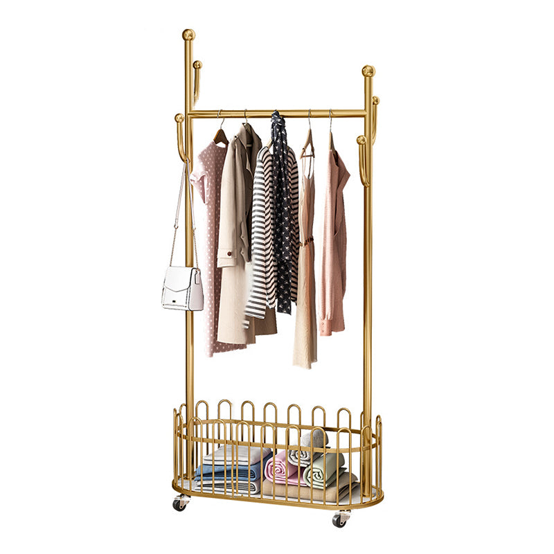 Metal Coat Hanger Entry Hall Tree Storage Bench and Hooks Coat Rack