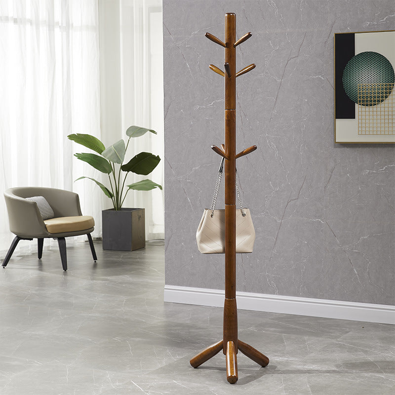 Modern Style Hall Tree, Wooden Brown Steady Hall Stand for Entryway