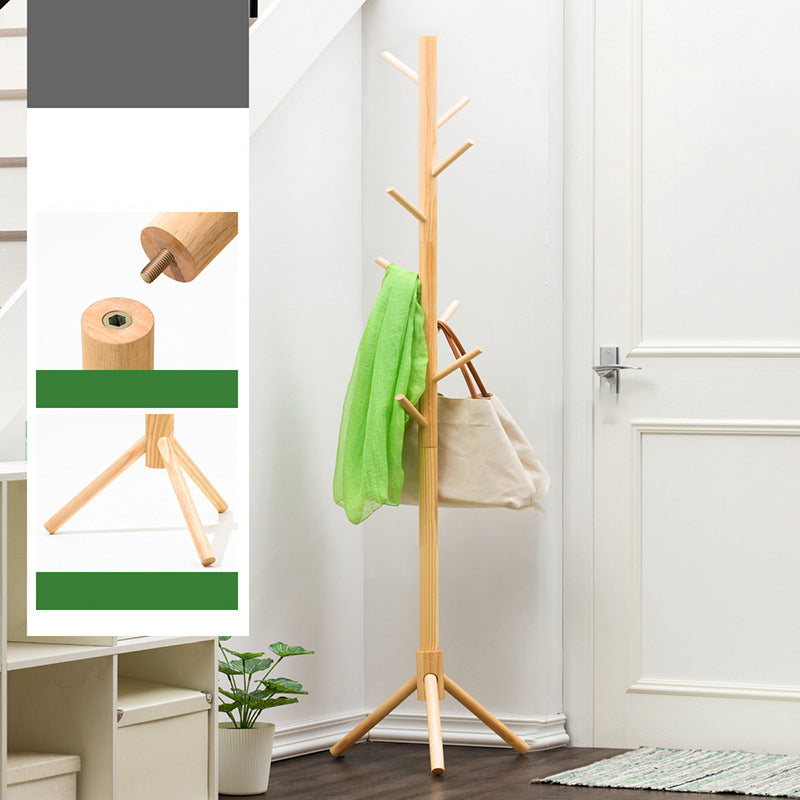 Wooden Hall Stand Entryway Hook Tripod Steady Hall Tree Coat Hanger