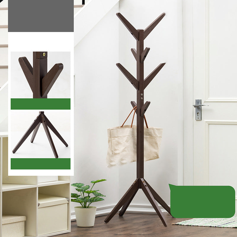 Wooden Hall Stand Entryway Hook Tripod Steady Hall Tree Coat Hanger