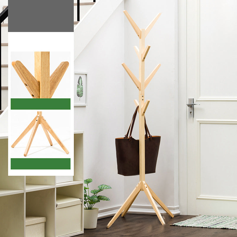 Wooden Hall Stand Entryway Hook Tripod Steady Hall Tree Coat Hanger