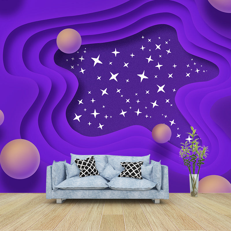 Illustration Environment Friendly Mural Wallpaper Universe Living Room Wall Mural