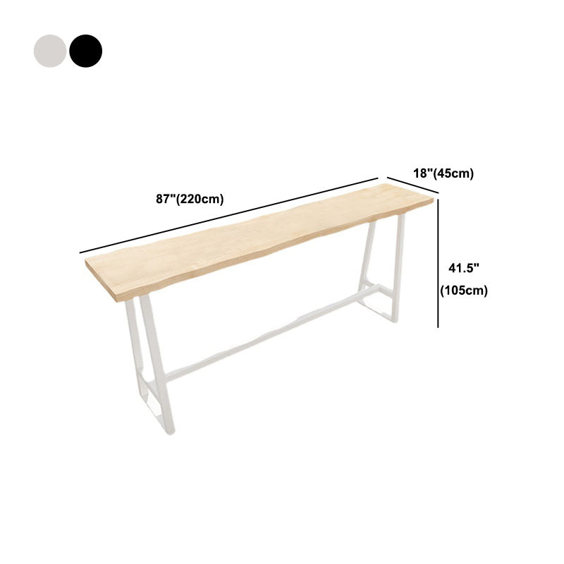 Industrial Style Solid Wood Bar Table Rectangle Bar Dining Table with Footrest