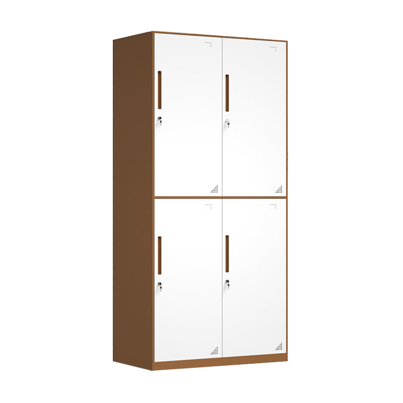 White and Brown Wardrobe Cabinet Modern Steel Wardrobe Armoire