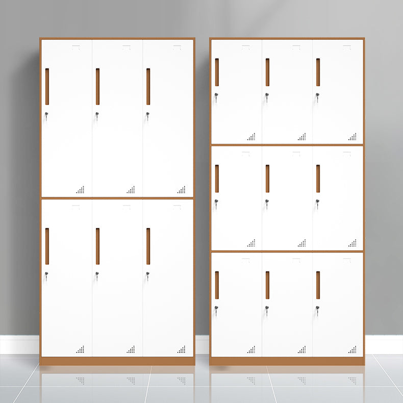 White and Brown Wardrobe Cabinet Modern Steel Wardrobe Armoire