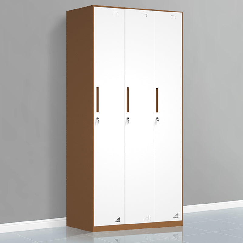 White and Brown Wardrobe Cabinet Modern Steel Wardrobe Armoire