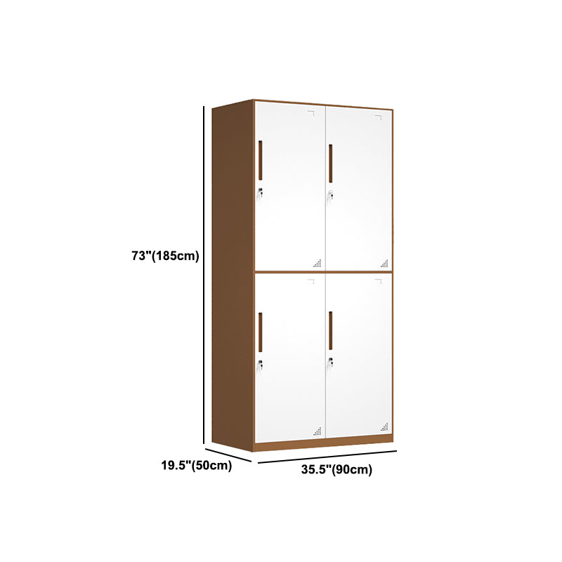 White and Brown Wardrobe Cabinet Modern Steel Wardrobe Armoire