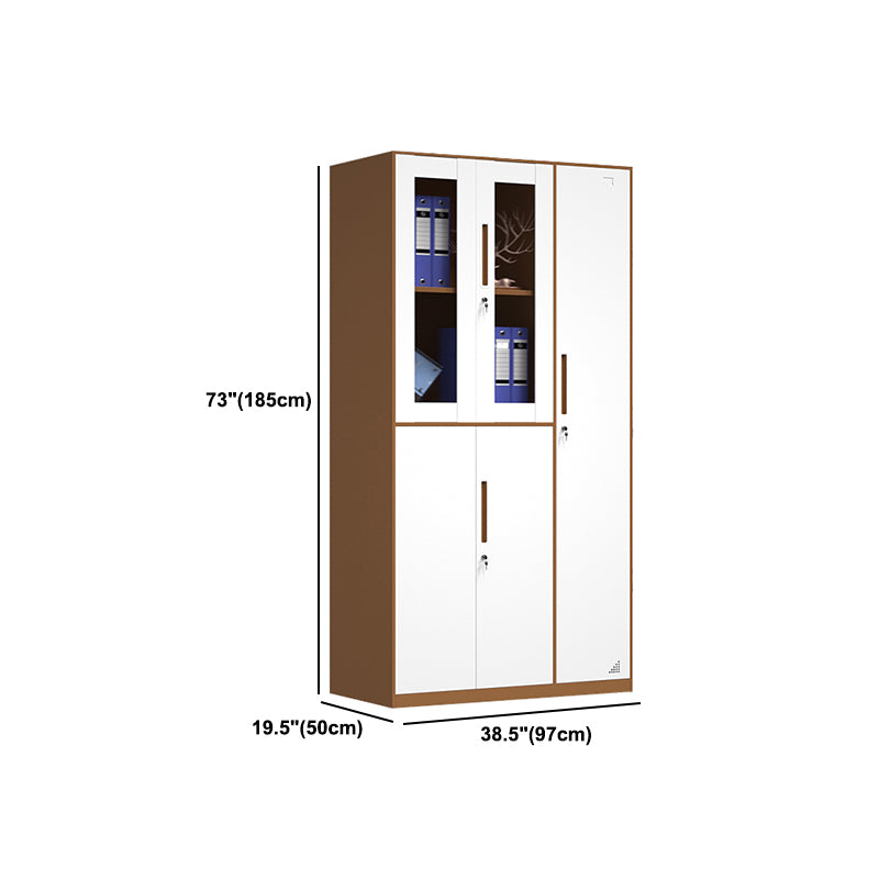 White and Brown Wardrobe Cabinet Modern Steel Wardrobe Armoire