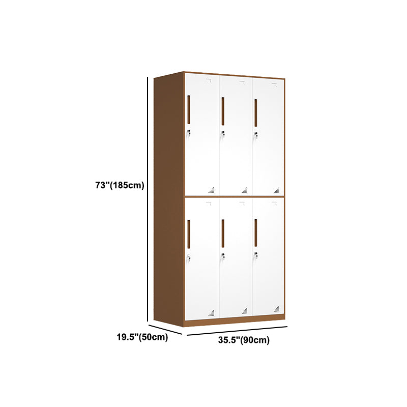 White and Brown Wardrobe Cabinet Modern Steel Wardrobe Armoire