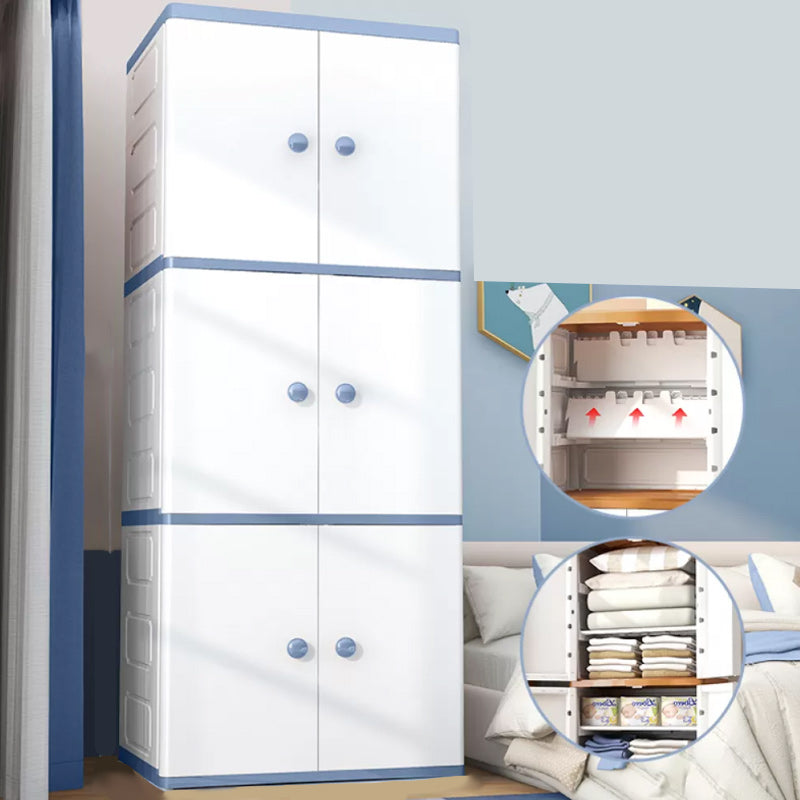 Plastic Storage Cabinet Contemporary Wardrobe Closet with Shelves