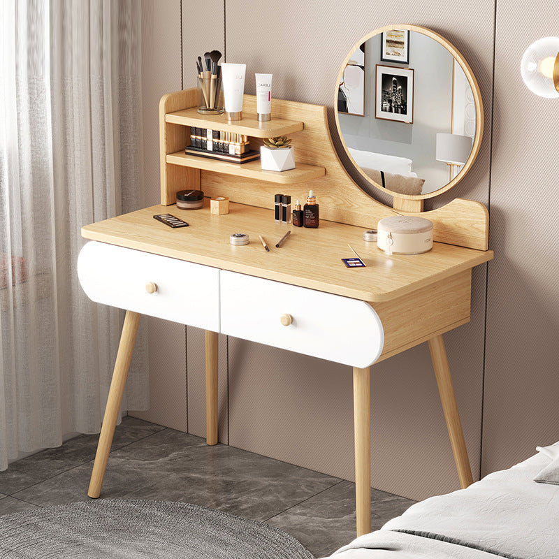 Modern Makeup Vanity Desk with Mirror and Storage Shelves 47.25" for Bedroom