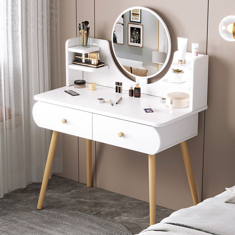 Modern Makeup Vanity Desk with Mirror and Storage Shelves 47.25" for Bedroom