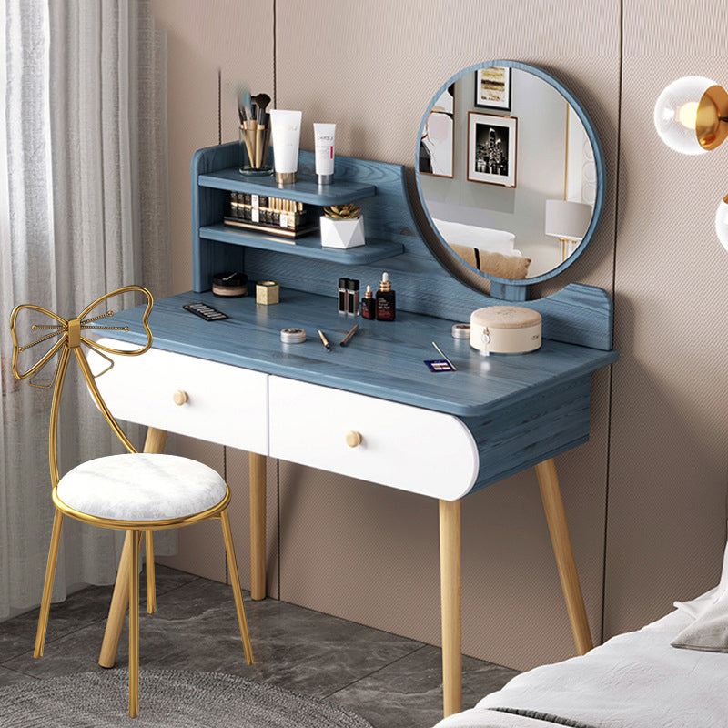 Modern Makeup Vanity Desk with Mirror and Storage Shelves 47.25" for Bedroom