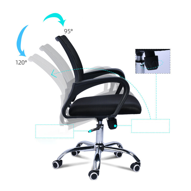 Contemporary Office Chair Lumbar Support Mesh Mid-Back Desk Chair