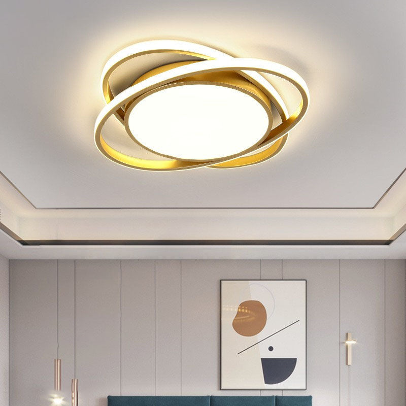 Modern Creative LED Flush Mount Circular 3-Light Ceiling Fixture with Acrylic Shade