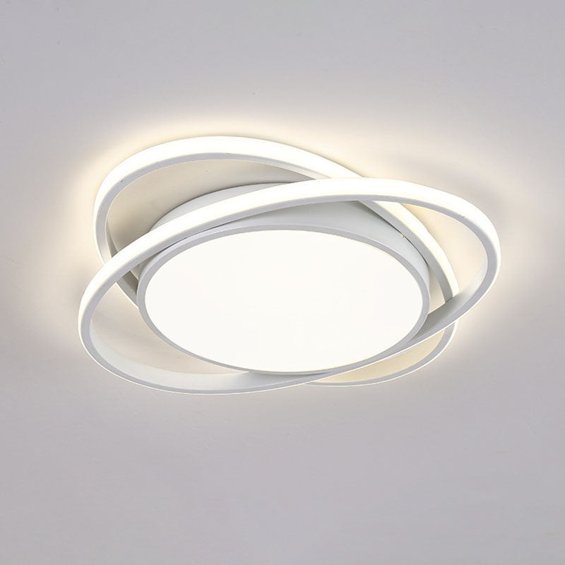 Modern Creative LED Flush Mount Circular 3-Light Ceiling Fixture with Acrylic Shade